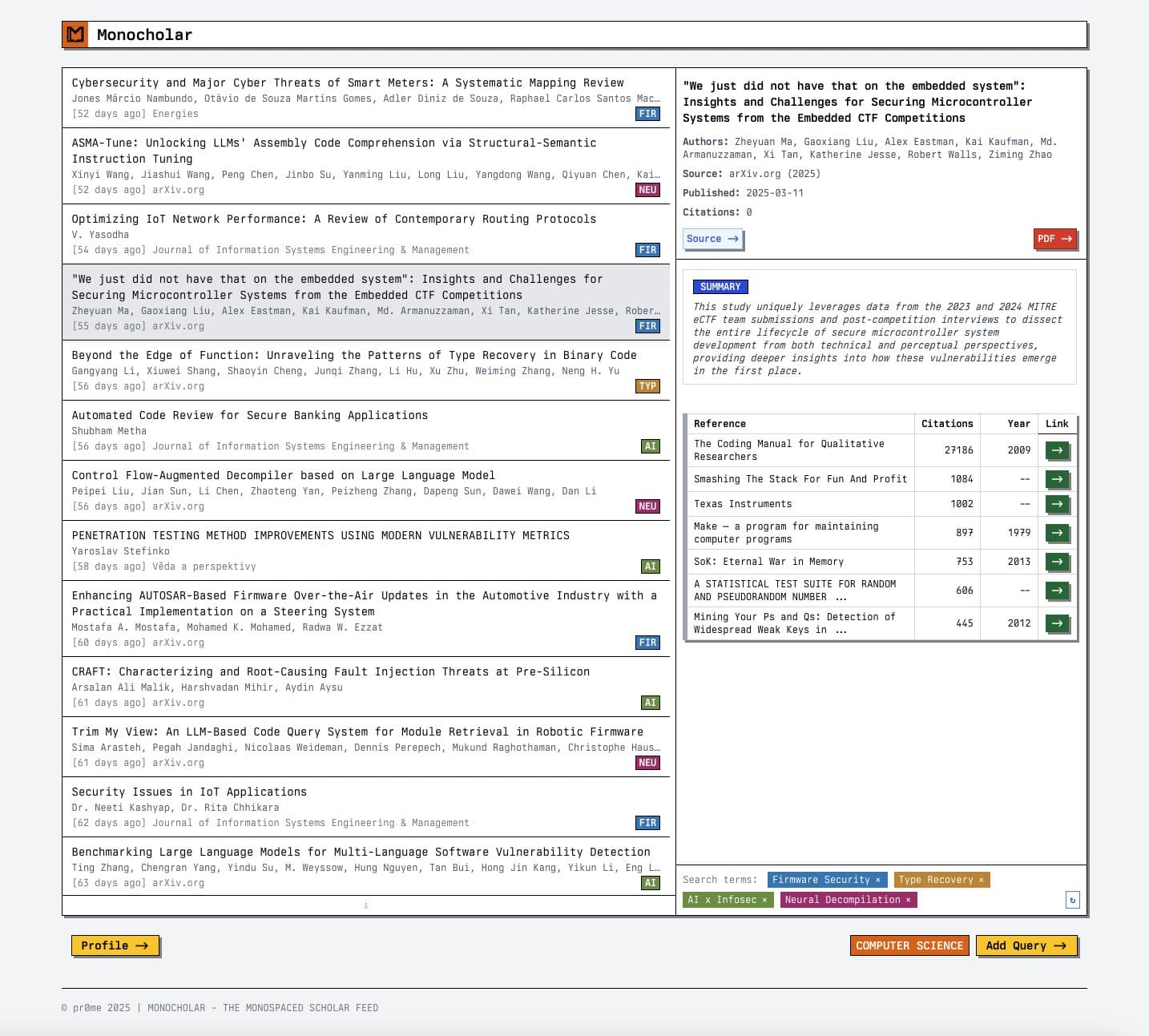 MONOCHOLAR Interface